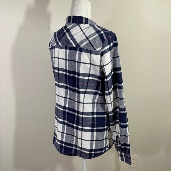 Falls Creek sz lg shirt button down in blue and white plaid - Picture 3 of 14